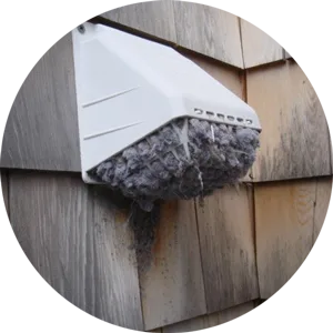 Clogged dryer vent full of lint